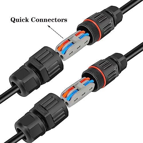 4Pcs 2-pin Wire Connectors Low Voltage Wire Connector Outdoor Electrical Box Waterproof IP68 Quick Splice Wire Terminals Suitable for Low Voltage Landscape Wire(Waterproof up to 4 Meters) - size: Wire connector 4Pcs 2 Pin