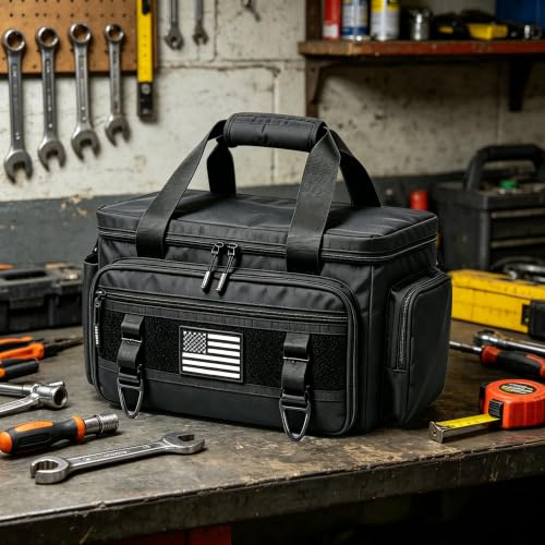 16" Tactical Tool Bag, 800D Oxford, MOLLE, Black - color: Black