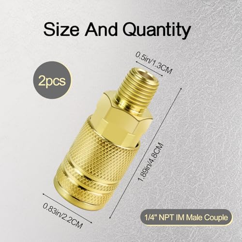 2Packs 1/4" NPT M-Style Air Coupler Quick Connect - color: 2Packs 1/4"external thread