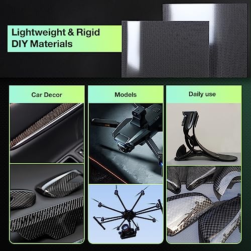 400x500x5MM 100% 3K Carbon Fiber Sheet 1-6MM Carbon Fiber Board Plain Weave Glossy Finish Carbon Fiber Panel Carbon Fiber Repair Kit for DIY Car Model Wallet Part - size: 400 X 500 X 5MM