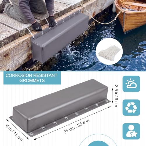 Boat Dock Bumpers Heavy-Duty Marine - color: Gray, size: 35.8 x 6 x 3.5"