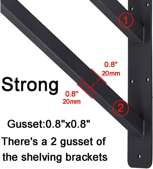 2Pcs Shelf Bracket Countertop Support Brackets 16 Inch Heavy Duty Floating Shelf Bracket Corbels for Countertops, Fireplace Metal Brackets for Shelves Tops Cabinetry Work Bench - size: 16"x9"x2"