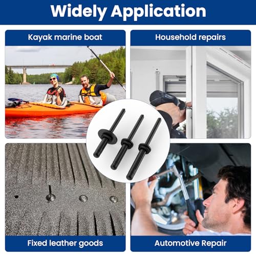 60Pcs Tri-Fold Rivets, Tri Grip Aluminum Pop Blind Rivets - size: 60P