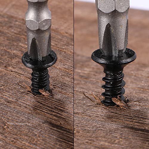 #4 x 3/4" Wood Screw 500Pcs 18-8 (304) Stainless Steel Screws Flat Head Phillips Fast Self Tapping Drywall Screws Black Oxide by SG TZH - size: #4 x 3/4"-500Pcs