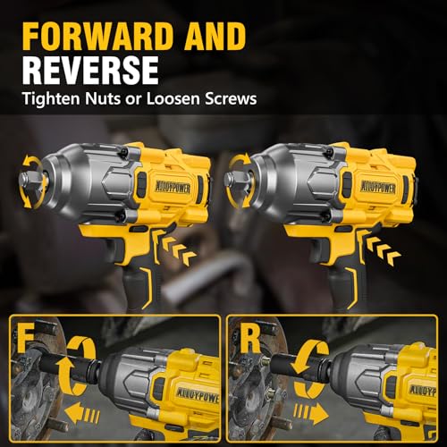 1500 FT-LBS(2000N.M) Cordless Impact Wrench, 1/2" High Torque - size: 1500Ft-lbs /1x Battery