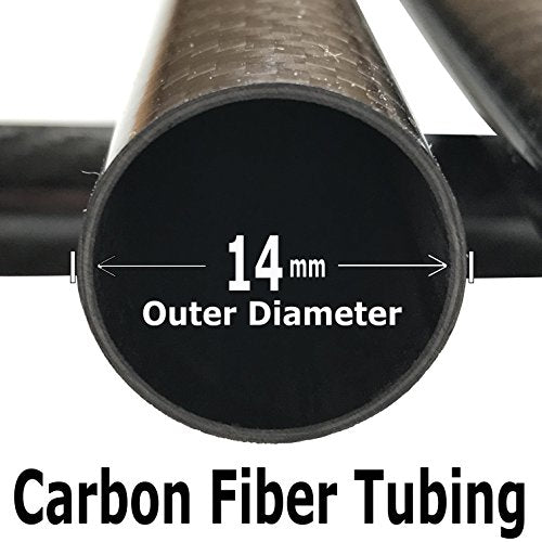 CARBON FIBER TUBE - Black - 14mm X 12mm X 1000mm - Hollow carbon fiber rods - Glossy carbon tubes - Pure carbon fibre tubes - Lightweight High Strength Carbon Fiber Shaft