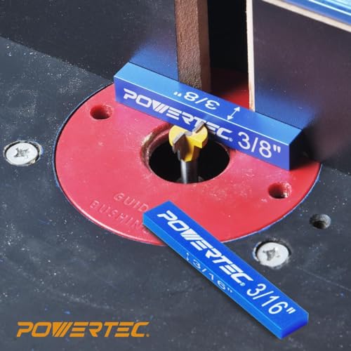 POWERTEC Setup Blocks Height Gauge 15pc Set, Router Table Setup Bars w/Universal 5-in-1 Measuring Gauge Woodworking Tool for Router Bit/Table Saw Blade Height, Band Saw, Drill Press (72050) - color: Router Table Setup Bars + Measuring Gauge