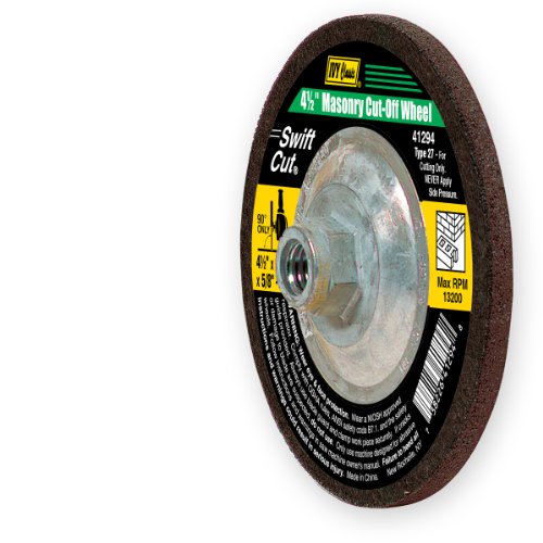 IVY Classic 41294 Swift Cut 4-1/2-Inch x 1/8-Inch x 5/8-Inch - 11 Threaded Arbor, Masonry Depressed Center Wheel With Hub for Grinders, 1-Piece