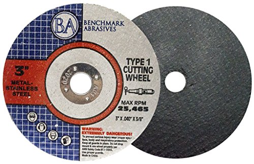 Benchmark Abrasives 3" x .040" x 3/8" Thin Metal Cutting Wheels - 25 Pack