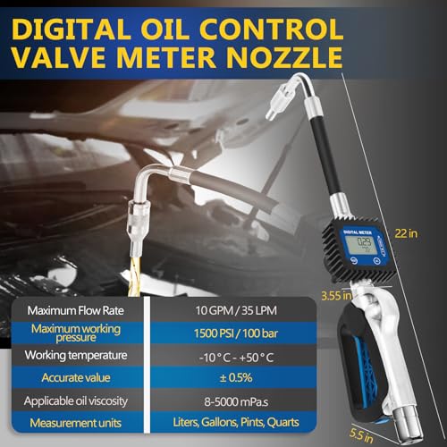 Digital Oil Control Valve Meter Dispenser Nozzle 10 GPM / 35 LPM - size: Digital