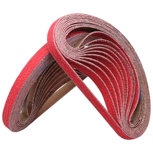 1/2 x 18 Inch Sanding Belts Ceramic, 60 Grit, for Air Belt Sander, 20 Pack - color: 60 Grit (20 pack)