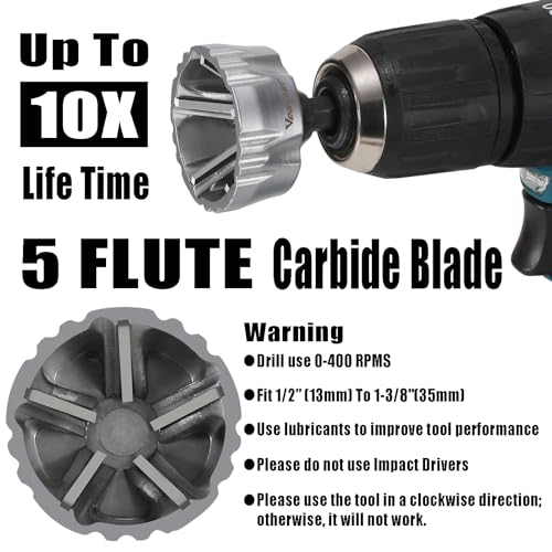1/2" to 1-3/8" Deburring External Chamfer Tool with Carbide Blades - size: 1/2" to 1-3/8"