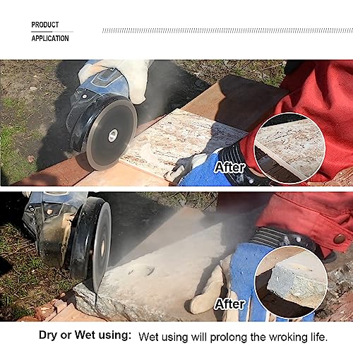 SHDIATOOL Diamond Turbo Blade Dia 5 Inch with Slant Protection Teeth Cutting Stone Granite Marble Concrete Brick with 5/8-11 Thread - size: 125mm(5/8-11 Thread)