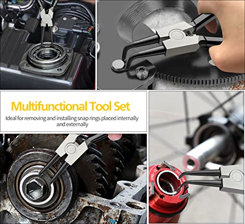 4pcs 7in Snap Ring Pliers, 5/64in Tips - color: 4pcs Regular Tip Snap Ring Pliers