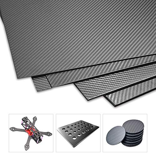 300 X 400 X 1 MM Carbon Fiber Sheets 100% 3K Twill Matte Carbon Fiber Plate - size: 300 X 400 X 1.0 MM