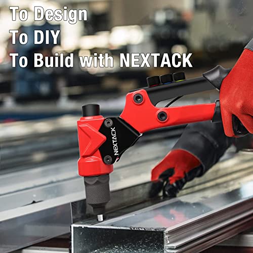 NEXTACK Rivet Gun NT200, 4 Drill & 200 Rivets Kit - size: Swivel Head Rivet Gun w/ 200 rivets
