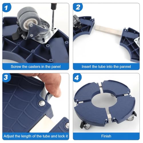 W B D WEIBIDA Plant Caddy with Wheels, 440lbs Heavy Duty, Adjustable 15-21" - color: Blue