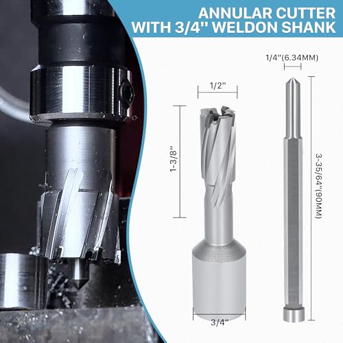 KEENTECH Carbide-Tipped Annular Cutter 1/2" Diameter x 1-3/8" Depth - size: 1/2" Dia * 1-3/8" Depth