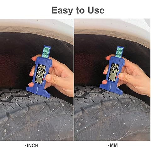 GODESON Digital Tire Tread Depth Gauge 25.4 mm Blue - color: Blue