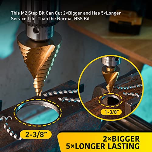 Anfrere Large Step Drill Bit - style: 1pc M2 Larger Bit (Gold)