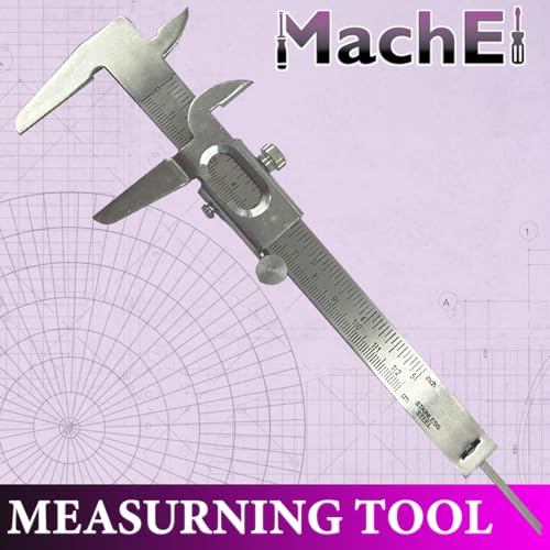 MachEl Premium Non-Digital Vernier Caliper – Professional Metric & Imperial Measurement Tool for Inside, Outside, and Depth Measurements (Stainless Steel Body)