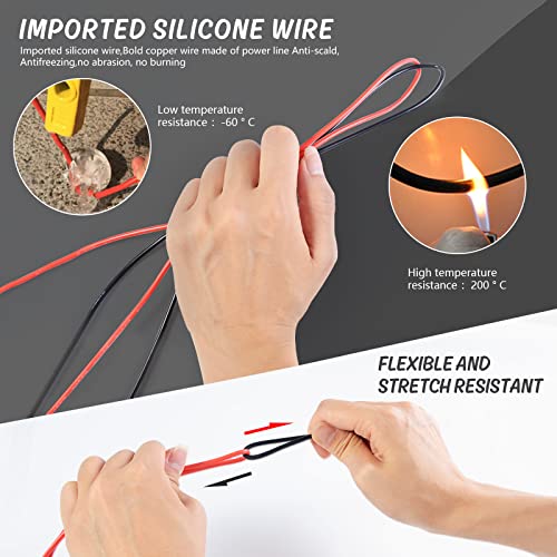 HANDSKIT Electrical Multimeter Test Leads Set with Alligator Clips