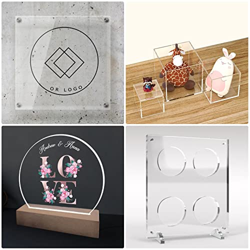KAITELA Clear Cast Acrylic Sheet 12" x 12" x 1/4" Thick (6mm), Pack of 2 - size: 12" x 12", 1/4" Thick