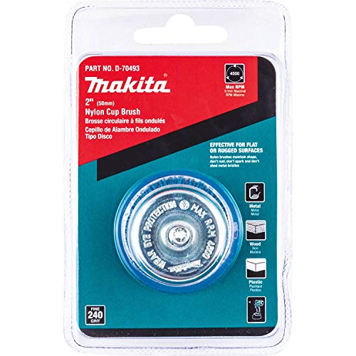 Makita D-70493 2" Nylon Cup Brush, Fine, 240 Grit