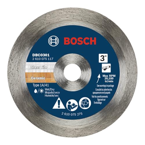 BOSCH DBC0301 3 in. Continuous Rim Diamond Wheel for Precise Cuts - size: 3 in