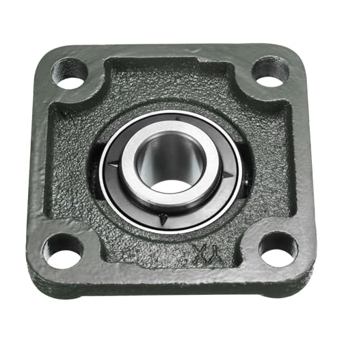 uxcell 2pcs UCF205-14 Pillow Block Bearings 7/8 inch Bore Self Alignment, Solid Cast Iron Base Square Flange Mounted Chrome Steel Bearings - size: UCF205-14