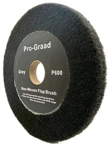 Flap Brush Finishing Wheel 6" x 1/2", Gray P600 Grit, 1 Pack - style: 6" x 1/2" x 1" Grey