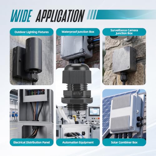50 Pcs 1/2" NPT Cable Glands Waterproof Strain Relief Connector - color: 50 Pcs 1/2" NPT
