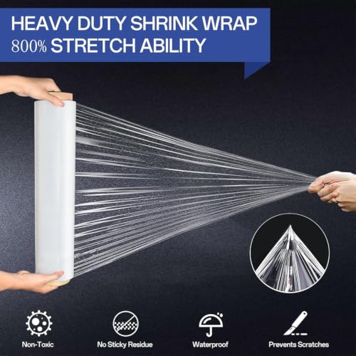 Shrink Wrap Roll 18 in 1500ft, Stretch wrap for Moving, Pallet Wrap 4 Pack - size: Clear 18in 4Roll