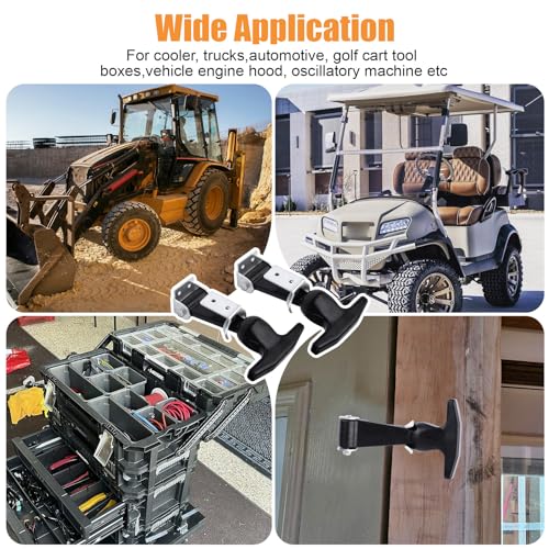 Rubber Bonnet Latch Flexible T-Handle Hasp with Brackets
