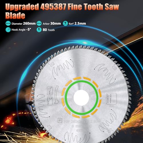 495387 80T Fine Tooth Cross-Cut Saw Blade for Kapex Miter Saw,30mm Arbor - style: 80T,260x2.4x30mm