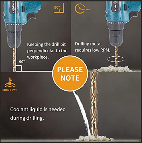 9/32 Inch Cobalt Drill Bit Set, M35 Jobber Length Twist Drill Bits,Suitable for Drilling in Hard Metal, Stainless Steel, Cast Iron,5 Pieces… - size: 9/32"(5pcs)