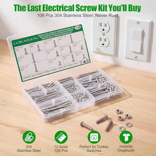 108 Pcs #6-32 Phillips Pan Head Machine Screws Kit, 304 SS - size: SS 108Pcs #6-32(1/4" to 2" )2 Pan