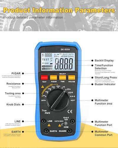 2-in-1 Insulation Resistance Meter 20GΩ/1000V