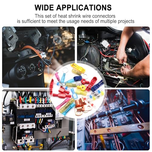 Twidec/1530PCS Heat Shrink Wire Connectors Kit,Waterproof Spade Connector - color: 1530PCS