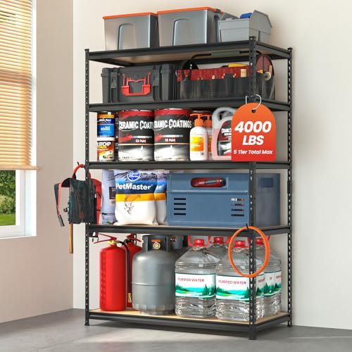 DYNALOAD 4000 lbs Heavy Duty Garage Shelving, 5-Tier, 48" W x 24" D x 72" H - color: 4000lbs, size: 48"W x 24"D x 72"H