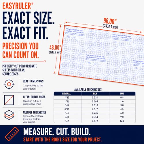 Polycarbonate Sheet 48 x 96 x 1/32" Clear Plastic, Plexiglass Replacement