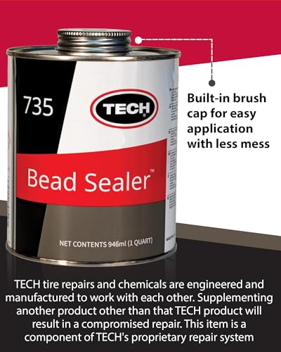 TECH Tire Bead Sealer - Rim-Leak Tubeless Tire Repair Solution 1 Quart