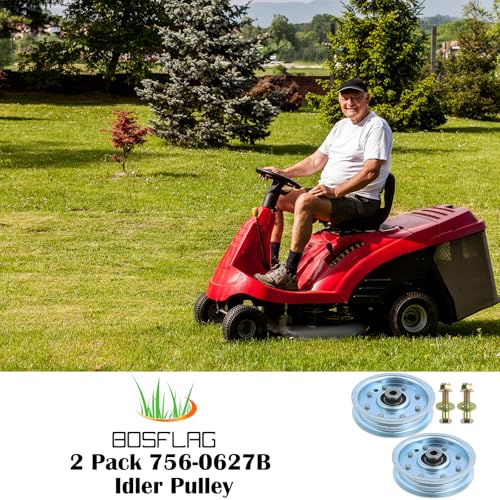 2 Pack 756-0627D Idler Pulley for Cub Cadet LT1046 LT1500 Tractors - color: L11 2x756-0627