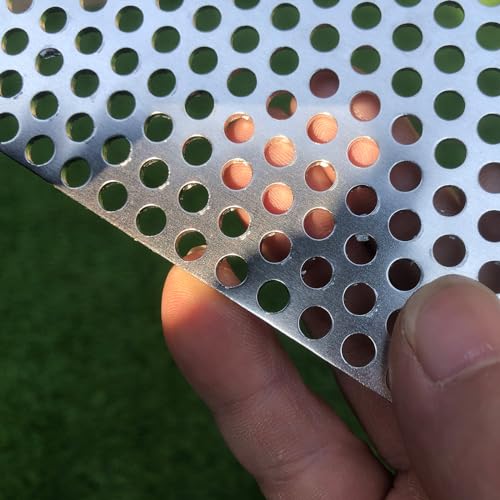 Aluminum Perforated Metal Sheets 16 Gauge 7.8 inch by 3.9 inch Expanded Metal Mesh Aluminum Opening 1/5" 0.2 inch (About 5 mm) Perforated Steel Sheet Aluminum Mesh Screen Decorative Metal Mesh - size: 7.8" X 3.9"