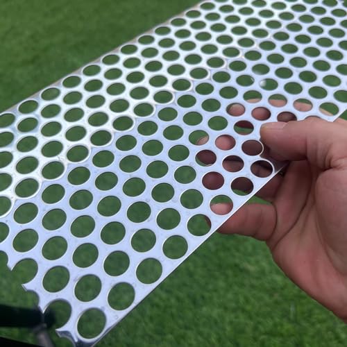 11.8"x5.9" Opening Round Holes About 1/2inch (12mm) Perforated Metal Sheets 19Gauge Expanded Metal Mesh Perforated 304 Stainless Steel Sheet Mesh Screen Panel Decorative Panel Decorati Plate - size: 11.8"x5.9", style: Round Hole 12mm