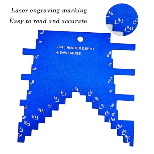 2 in 1 Router Depth Gauge and Table Saw Height Gauge for Router Tables