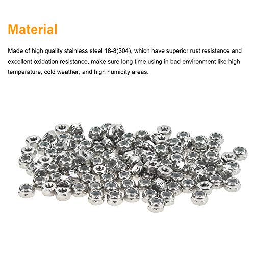120 Pieces 4#-40 Nylon Insert Hex Lock Nuts, 304 Stainless Steel - size: 4-40 (120 pcs)