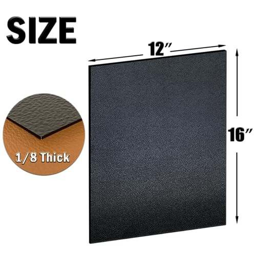 ABS Plastic Sheet 1/8 Inch Thick 12" x 16" (2-Pack),Black Rigid Moldable Panel with Different Surfaces (Textured Front & Smooth Back) for Structural Parts, Project Enclosures, and DIY Home Decor, etc. - size: 2P-12x16"