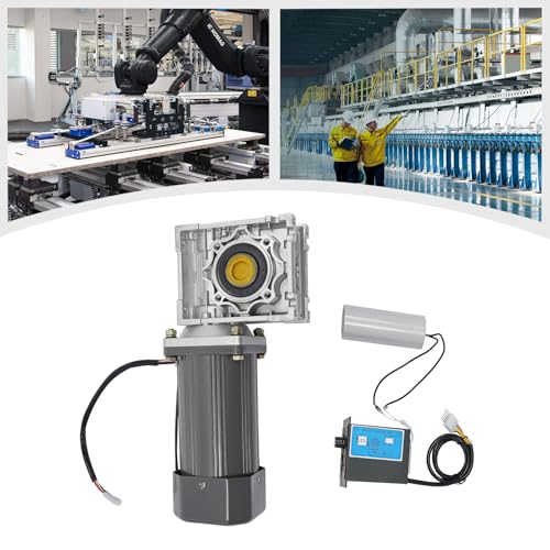 Electric Gear Motor 40cr Alloy Steel 370W AC 60HZ 90-1650r/min/50HZ 90-1350r/min 50K Worm Gear Powerful Electric Motor Reducer Gearbox High Torque with Adjustable Speed and Temperature - size: 370W AC