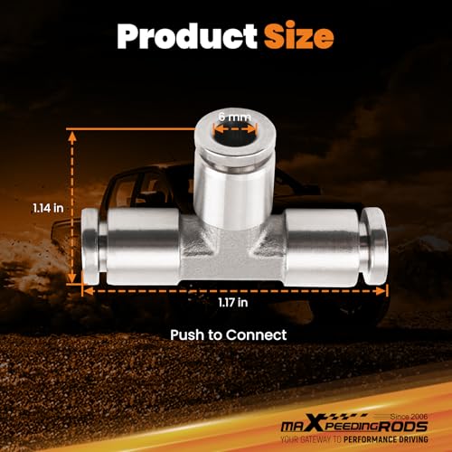 maXpeedingrods 1/4" OD Push to Connect Fittings, Air Line Fittings - style: Push to Connect